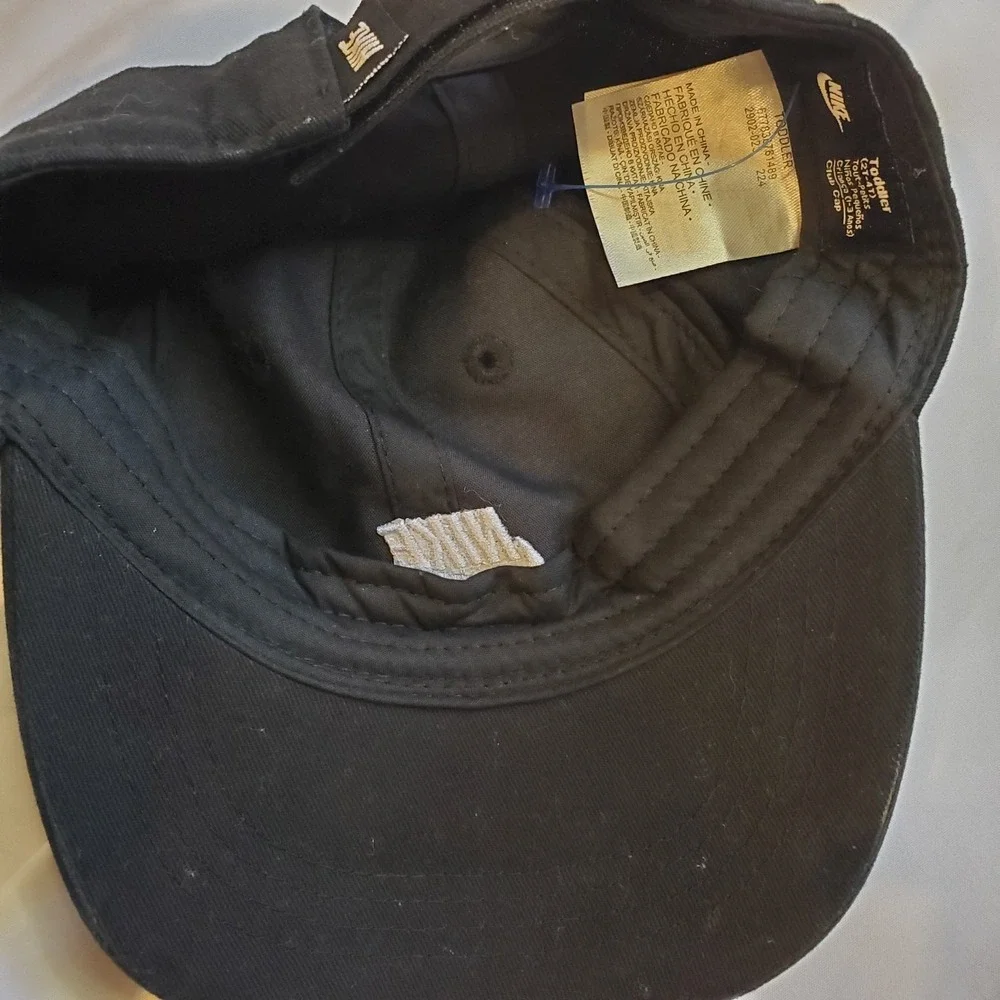Nike Swoosh Black Embroidered‎ Logo Adjustable Strapback Hat Cap Toddler